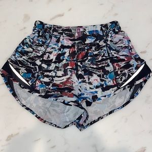 Multi colored Lululemon Hotty Hot shorts